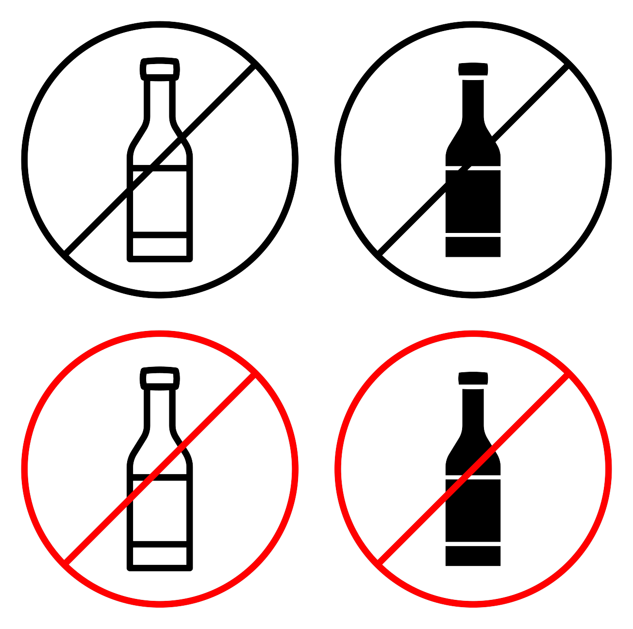 No Alcohol Sign Icon SVG