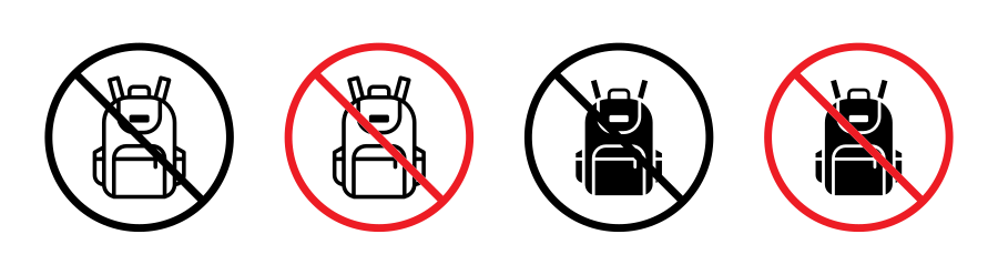 No Backpacks Allowed Sign Icon SVG
