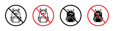 No Backpacks Allowed Sign vector