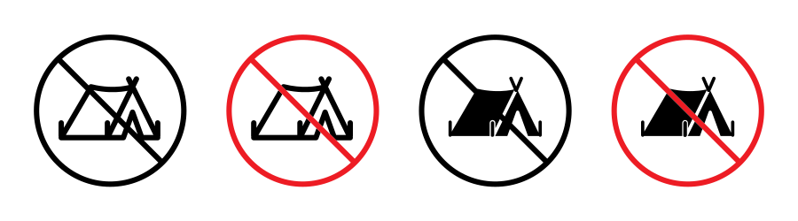 No Camping Sign Icon SVG