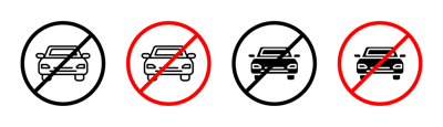 No Cars Sign vector