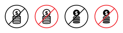 No Cash Sign vector