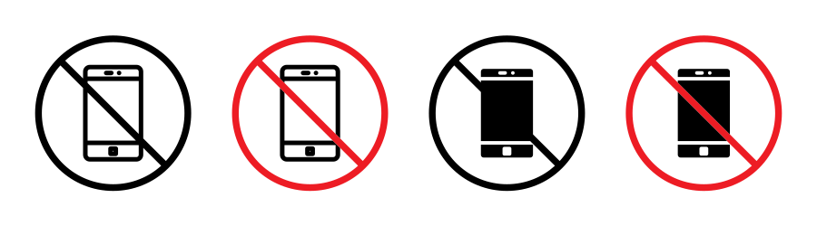 No Cell Phone Sign Icon SVG