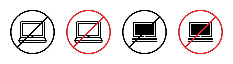 No Computer Sign Icon SVG