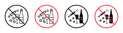 No Drugs Or Alcohol Sign vector