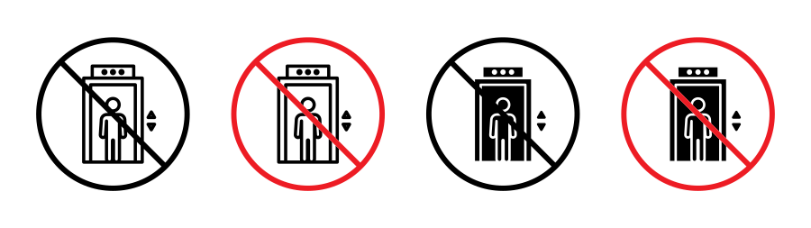 No Elevator Sign Icon SVG