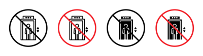 No Elevator Sign vector