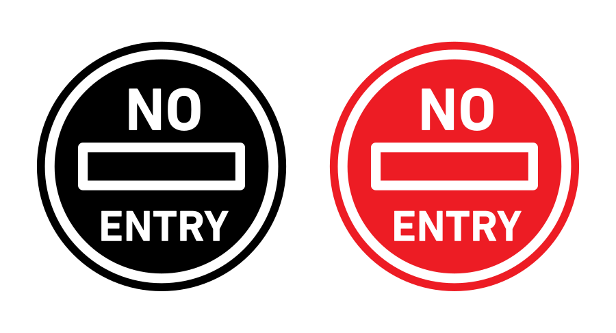 No Entry Road Sign Icon SVG