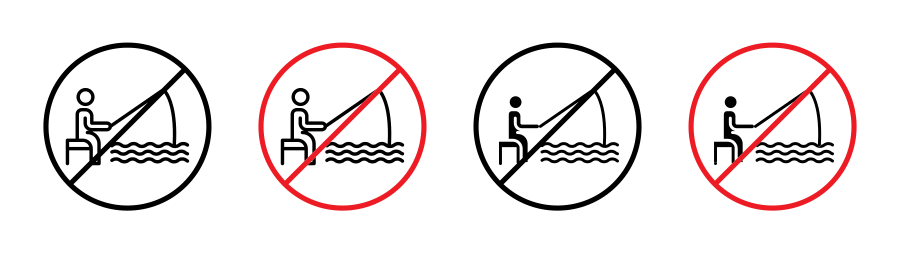 No Fishing Sign Icon SVG