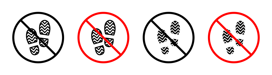 No Foot Print Sign Icon SVG