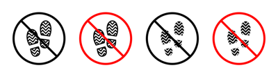 No Foot Print Sign vector