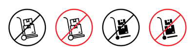 No Hand Truck Sign vector