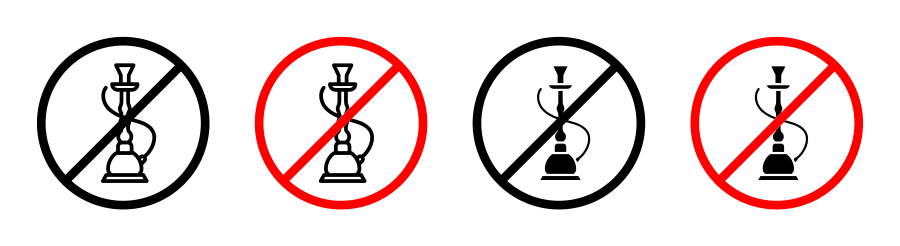 No Hookah Sign Icon SVG