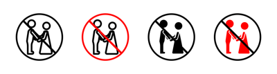 No Hugs No Kiss Icon vector
