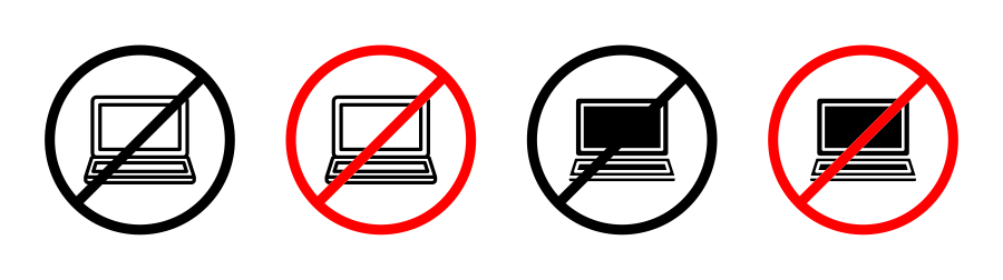 No Laptop Sign Icon SVG