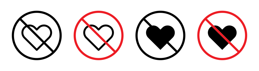 No Love Sign Icon SVG