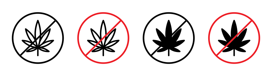 No Marijuana Sign Icon SVG