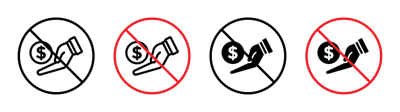 No Money Sign vector