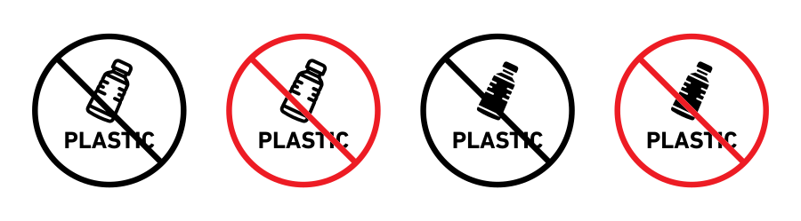 No Plastic Sign Icon SVG