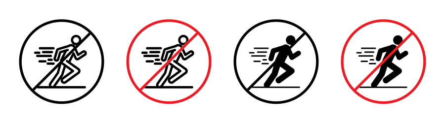 No Running Sign Icon SVG