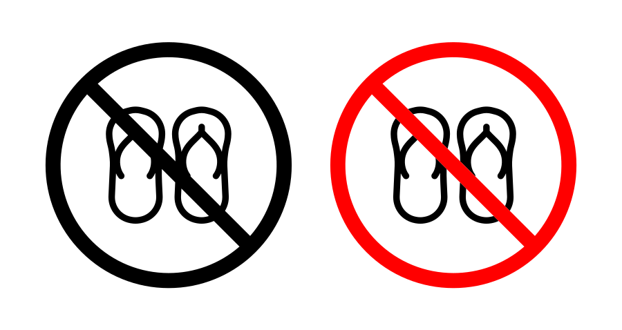 No Sandals Sign Icon SVG