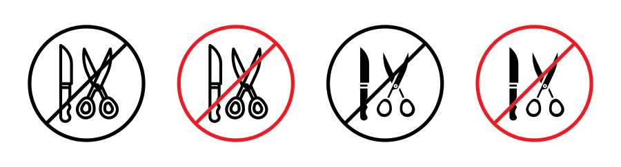 No Scissors Or No Knives Sign Icon SVG