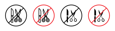 No Scissors Or No Knives Sign vector