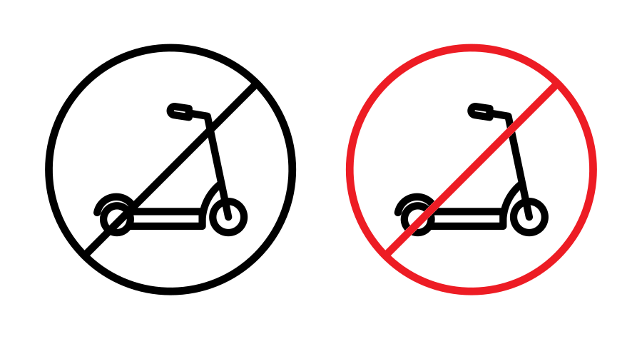 No Scooters Sign Icon SVG