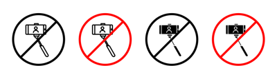 No Selfie Sign vector