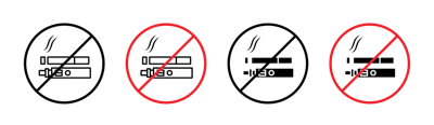 No Smoking Including Electronic Cigarettes Sign vector