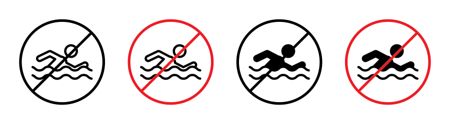 No Swimming Sign 2 Icon SVG