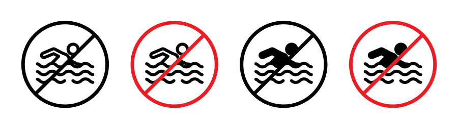 No Swimming Sign Icon SVG