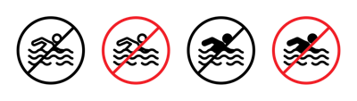 No Swimming Sign vector