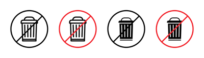 No Trash Icon vector