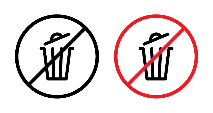No Trash Sign Icon SVG