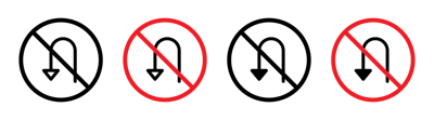 No U Turn Road Sign vector