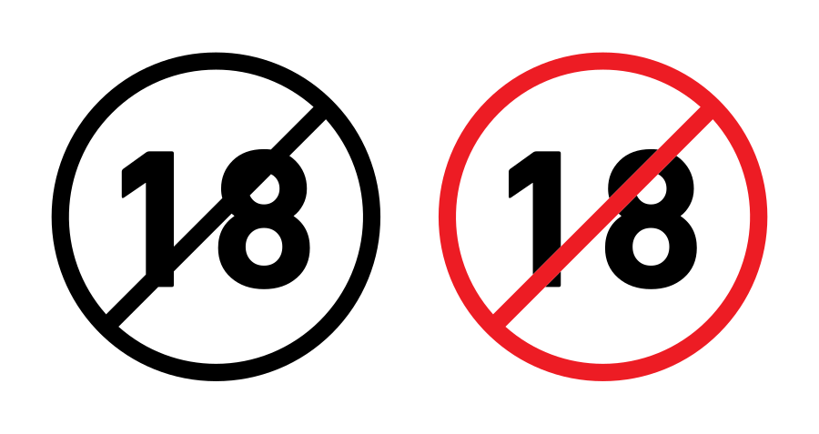 No Under Eighteen Sign Icon SVG