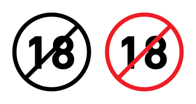No Under Eighteen Sign vector