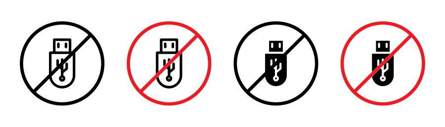No USB Flash Drive Sign Icon SVG