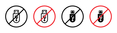 No USB Flash Drive Sign vector