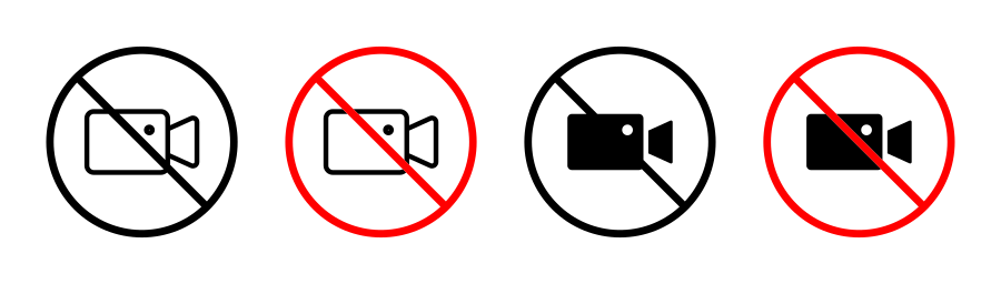 No Video Recording Sign Icon SVG