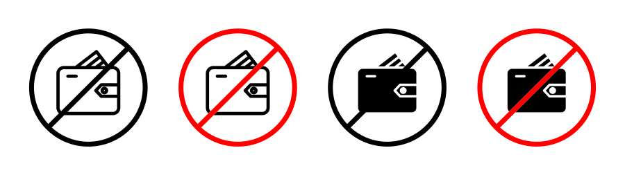 No Wallet Sign Icon SVG