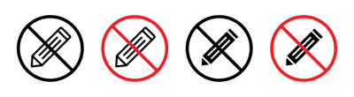 No Writing Sign vector