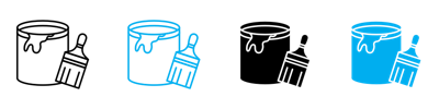 Paint Bucket And Paint Brush Icon vector