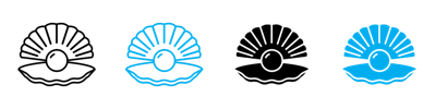 Pearl In The Open Shell Icon vector