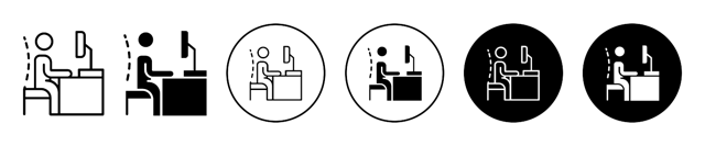 Posture Proper On Office Chair Icon vector