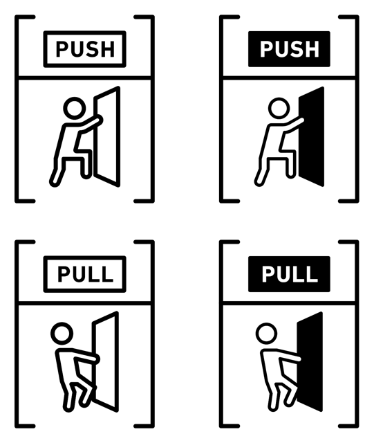 Push And Pull Sign vector