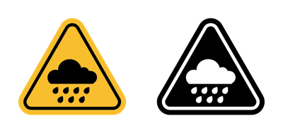 Rain Warning Sign vector