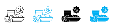 Ramadan Breakfast Icon vector