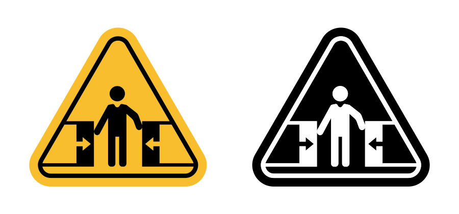 Risk Of Crushing Warning Sign Icon SVG